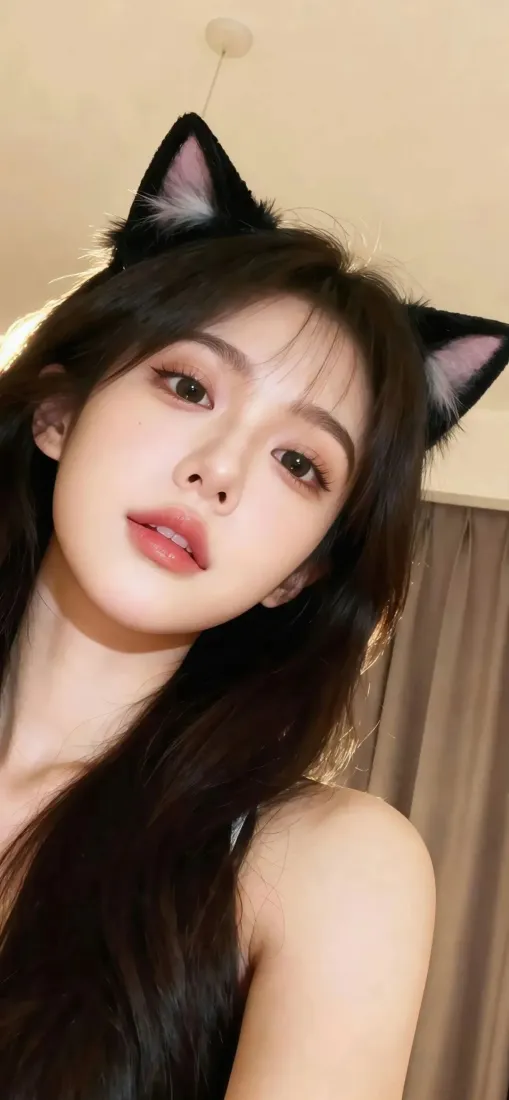 猫耳美女手机壁纸｜居家简约背景图片 - IOS专属「哲风壁纸」