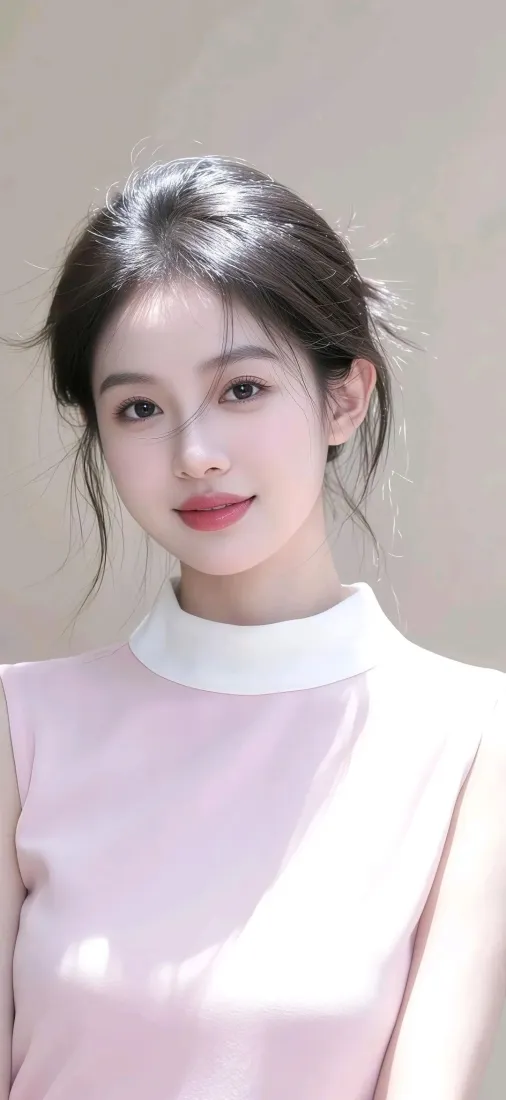 清纯气质美女手机壁纸｜浅灰背景图片 - Ios专属「哲风壁纸」