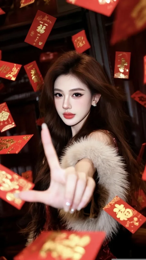 新年美女手机壁纸｜红包背景图片 - iOS专属「哲风壁纸」