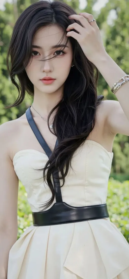 气质美女手机壁纸｜绿植户外背景图片 - iOS适配「哲风壁纸」