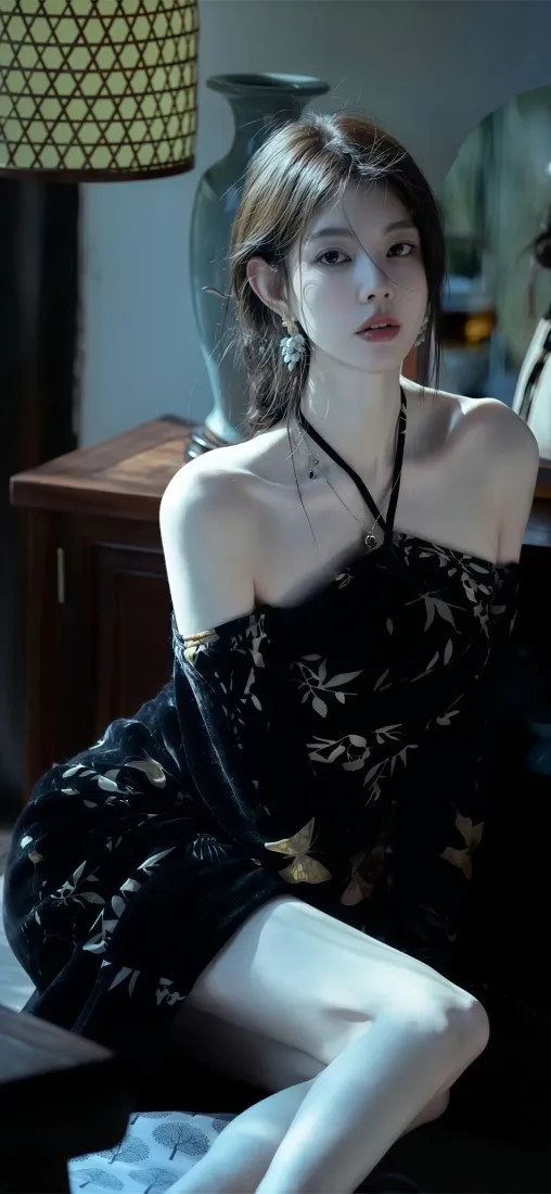 冷艳美女手机壁纸｜室内背景图片 - IOS「哲风壁纸」