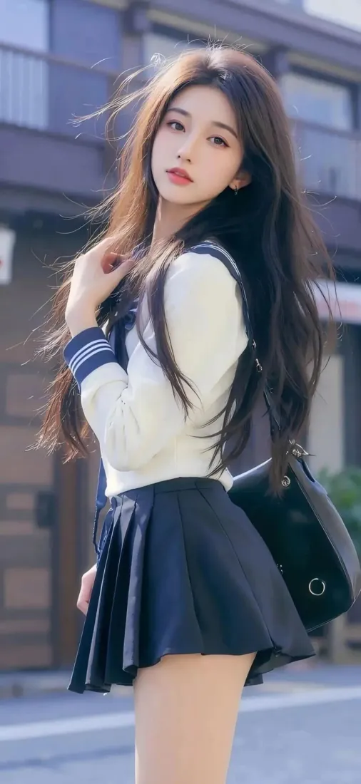 JK美女手机壁纸｜IOS街拍背景图片 - 清纯穿搭「哲风壁纸」