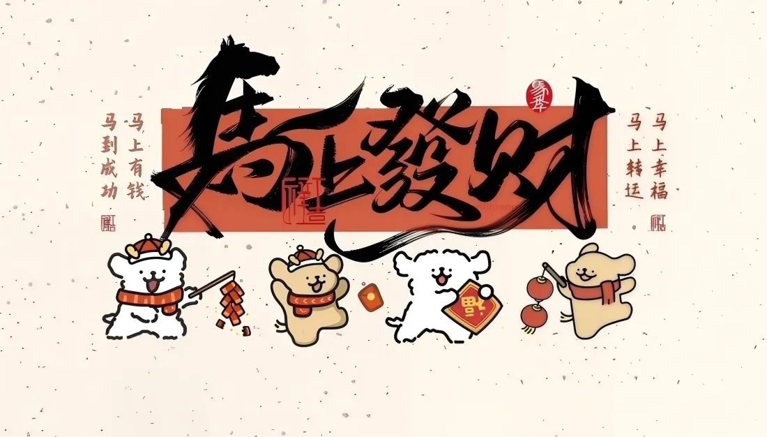 6k马上发财壁纸｜2026马年背景图片 - 新春祝福「哲风壁纸」