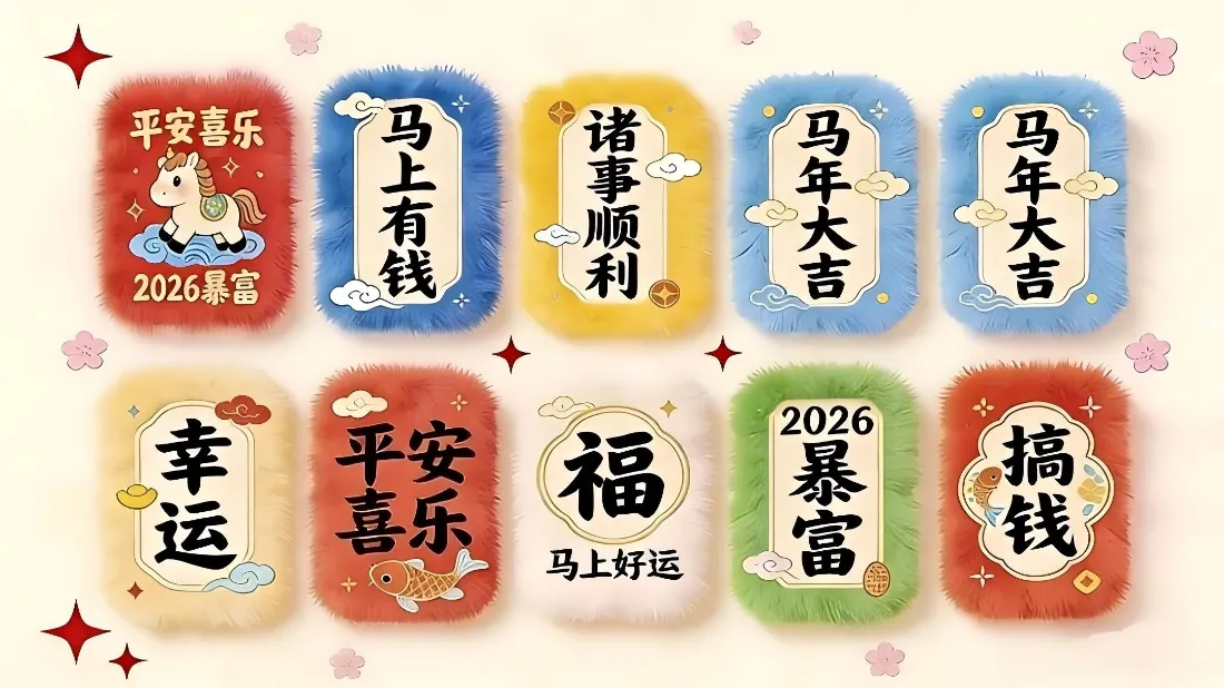 2k马年壁纸｜新春吉祥祝福卡片背景图片 - 2026「哲风壁纸」
