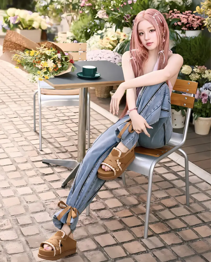 宋雨琦手机壁纸｜户外露台背景图片 - UGG代言写真「哲风壁纸」