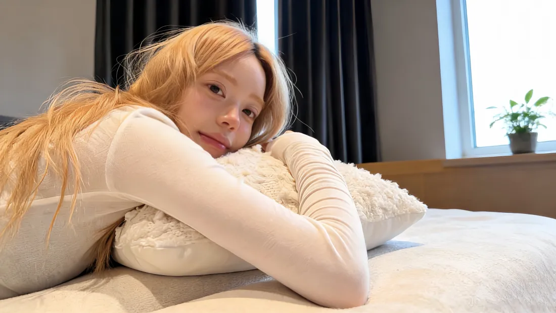 5k金发少女壁纸｜居家卧室背景图片 - 温柔氛围感「哲风壁纸」