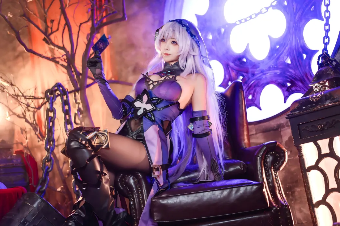 5k黑天鹅cos壁纸｜哥特场景背景图片 - 黑丝银发「哲风壁纸」