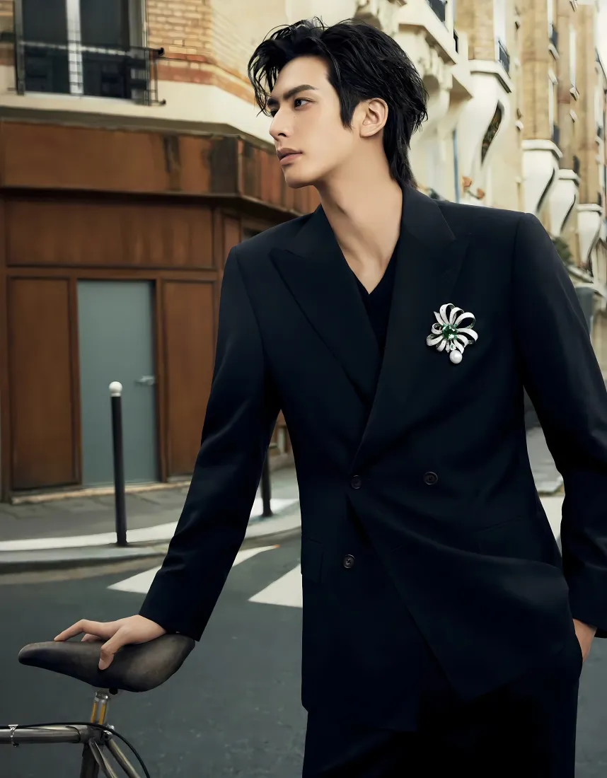 宋威龙手机壁纸｜欧式街道背景图片 - 时尚先生西装写真「哲风壁纸」