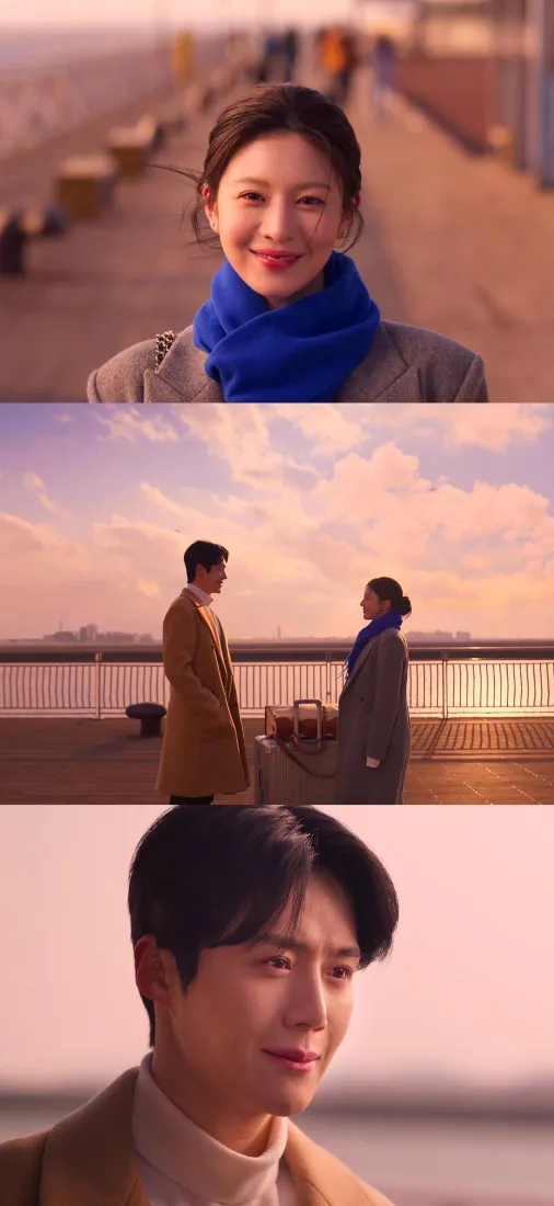 爱情怎么翻译手机壁纸｜黄昏海边背景图片 - 韩剧浪漫名场面「哲风壁纸」