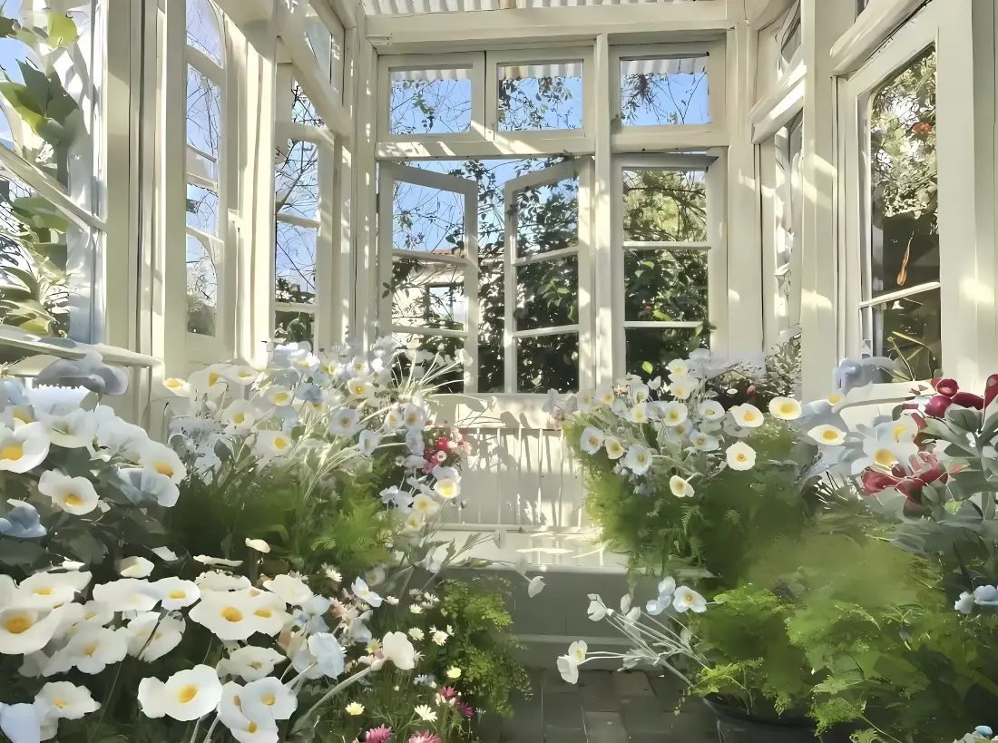 4k花房壁纸｜阳光背景图片 - 清新治愈花卉绿植「哲风壁纸」