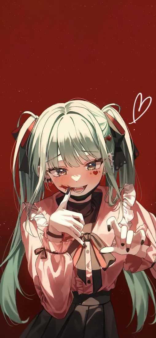 初音未来手机壁纸｜暗红色背景图片 - 病娇感少女「哲风壁纸」