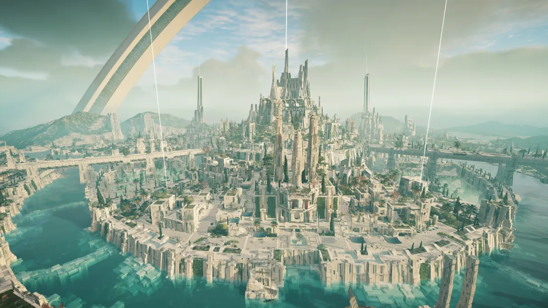 4k未来科技壁纸｜浮空城市背景图片 - 科幻都市「哲风壁纸」