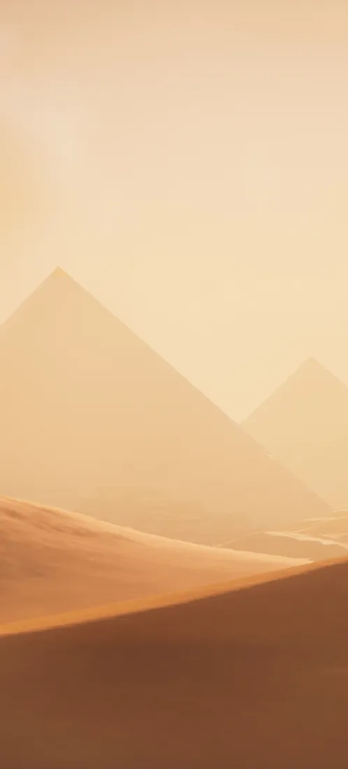 金字塔手机壁纸｜沙漠背景图片 - 朦胧暖调风「哲风壁纸」