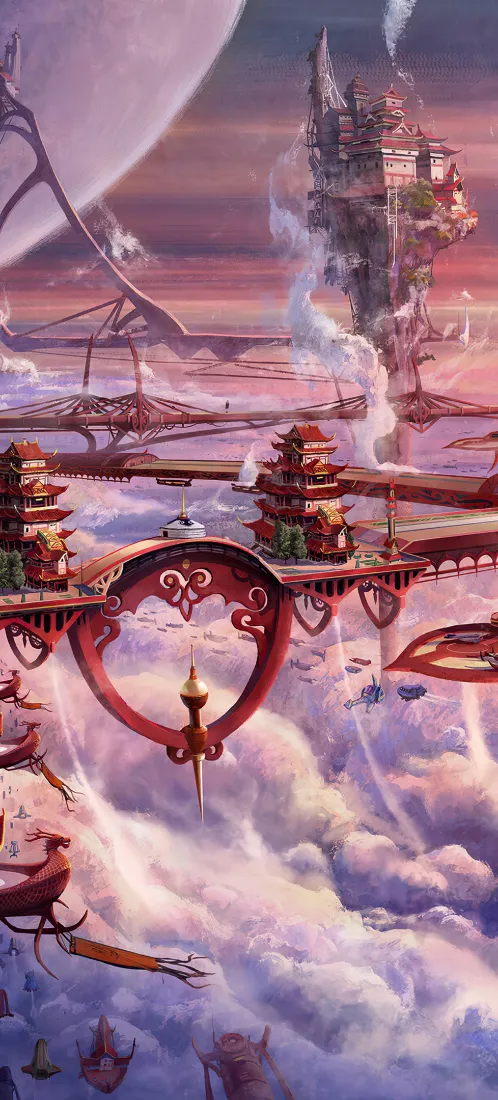 天上的城市手机壁纸｜云海背景图片 - 梦幻治愈场景「哲风壁纸」