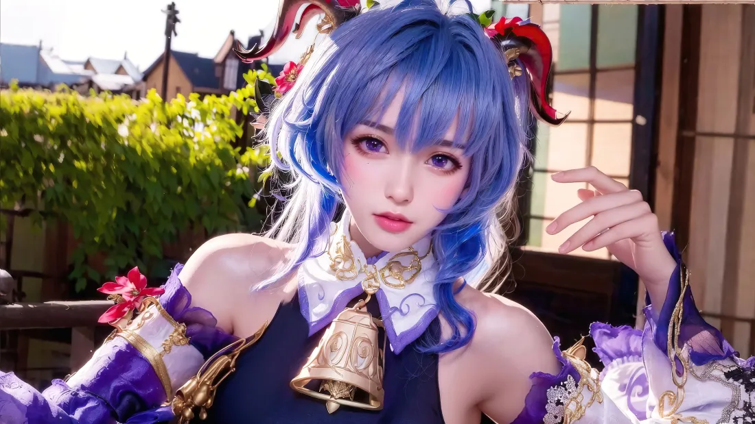 4k甘雨壁纸｜日式庭院背景图片 - 原神AI人像「哲风壁纸」