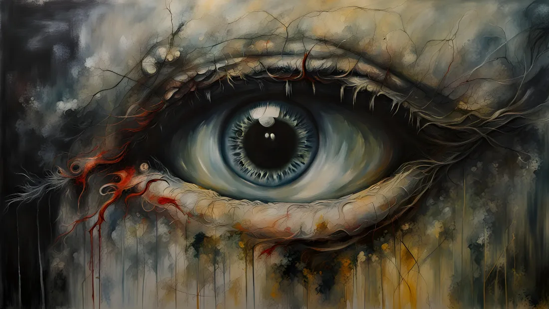 4k死亡之眼壁纸｜暗黑风格背景图片 - 惊悚手绘「哲风壁纸」