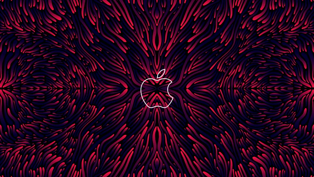 8k苹果壁纸｜暗红放射纹理背景图片 - 创意科技「哲风壁纸」