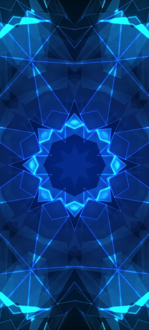 万花筒手机壁纸｜蓝色科技背景图片 - 几何光效「哲风壁纸」