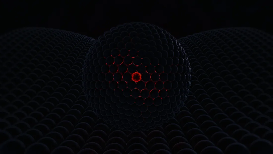 4k科技感壁纸｜暗黑背景图片 - 红色圆形光效「哲风壁纸」