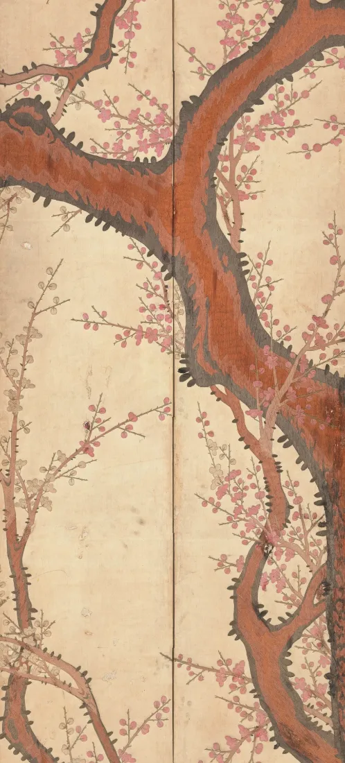 梅花屏风手机壁纸｜国风背景图片 - 复古雅致「哲风壁纸」