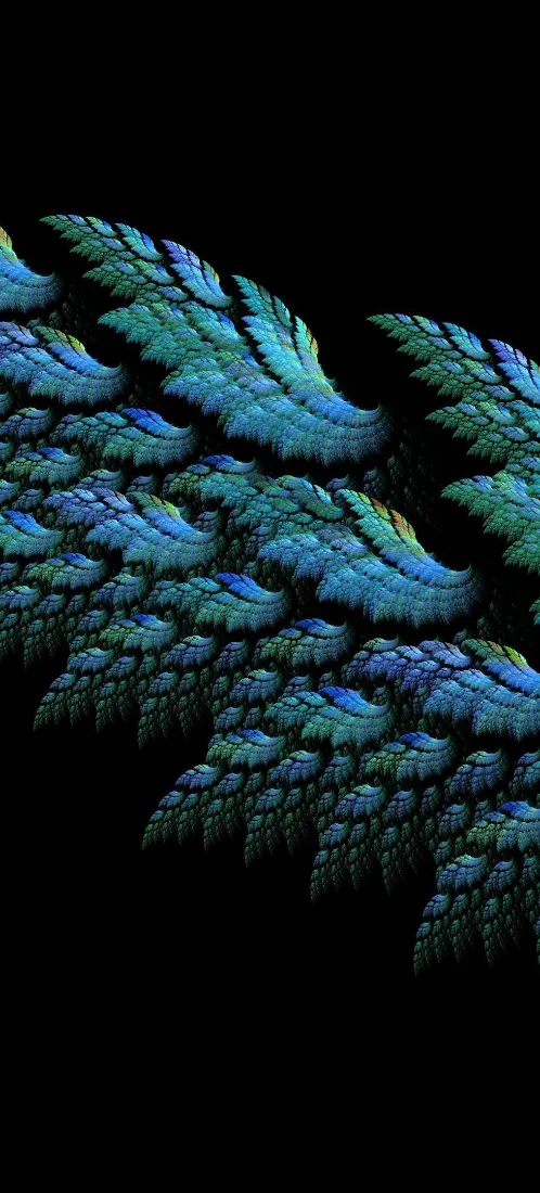 渐变羽毛手机壁纸｜黑色背景图片 - 冷调高级质感「哲风壁纸」