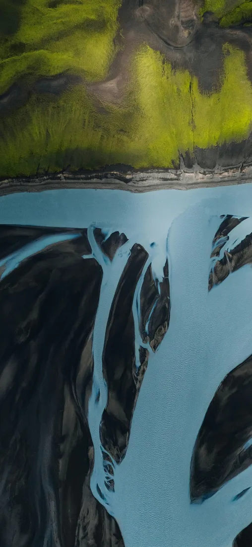 树根倒影手机壁纸｜河水背景图片 - 抽象自然风光「哲风壁纸」