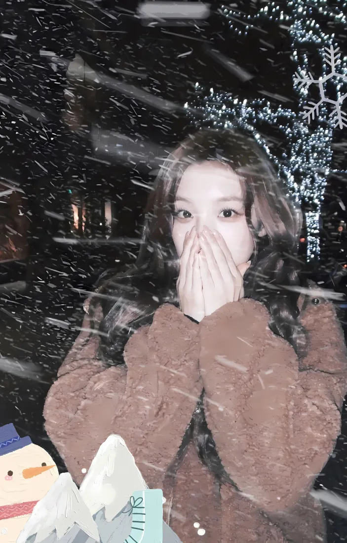 宋雨琦手机壁纸｜大雪纷飞背景图片 - 冬日氛围感写真「哲风壁纸」