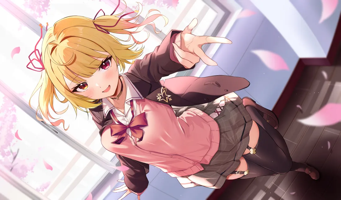 8k伊地知虹夏壁纸｜樱花校园背景图片 - 孤独摇滚「哲风壁纸」