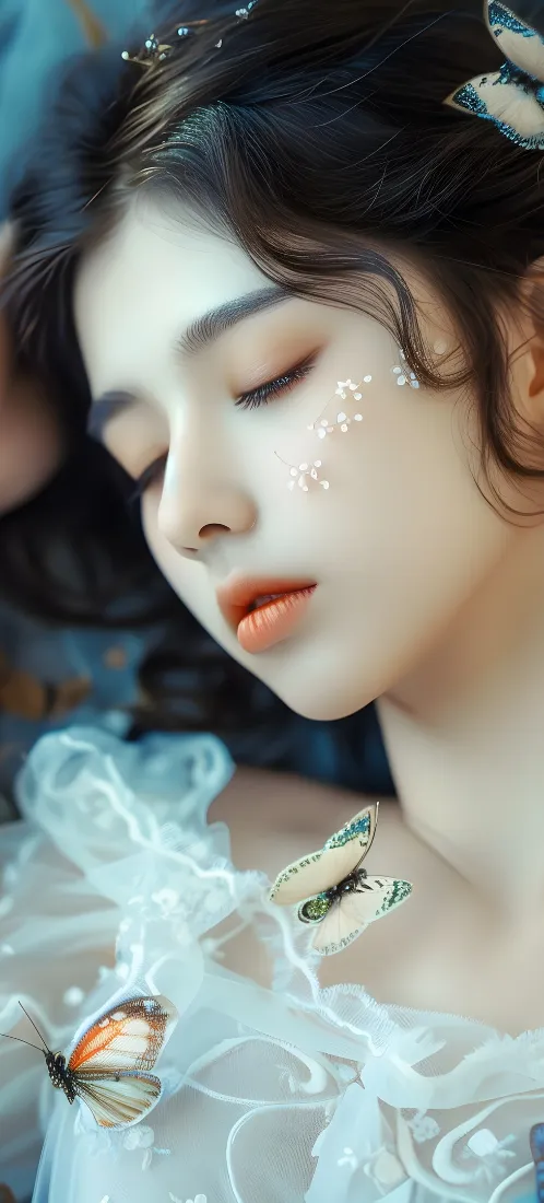 哈尼克孜手机壁纸｜蝴蝶背景图片 - 清冷仙气感「哲风壁纸」