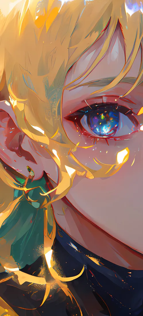 金发少女手机壁纸｜眼部特写背景图片 - 暖光氛围感「哲风壁纸」