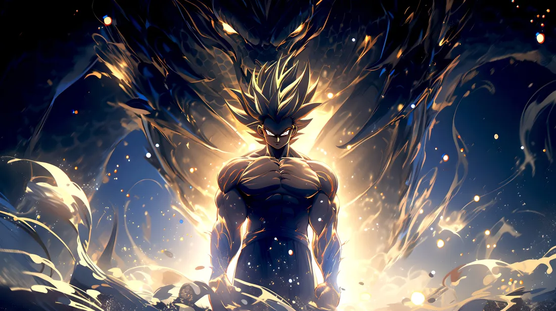 4k孙悟空壁纸｜金光粒子背景图片 - 七龙珠「哲风壁纸」