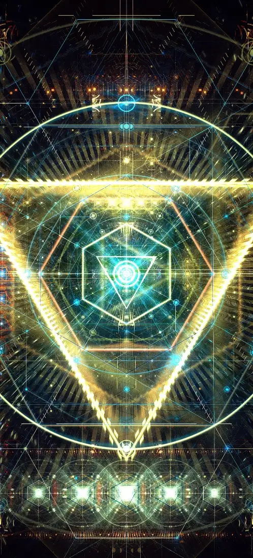 几何体手机壁纸｜科技光效背景图片 - 创意设计「哲风壁纸」