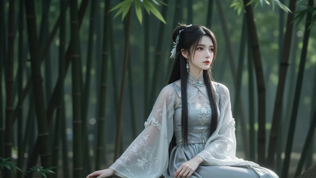 8k陆雪琪壁纸｜竹林背景图片 - 诛仙仙侠美女「哲风壁纸」