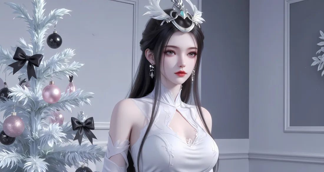 6k陆嫁嫁壁纸｜神国之上背景图片 - 白裙古风美人「哲风壁纸」