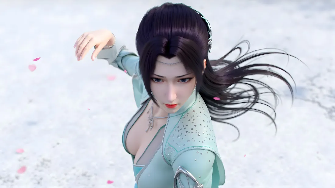 6k云韵壁纸｜雪地背景图片 - 斗破苍穹国漫女神「哲风壁纸」