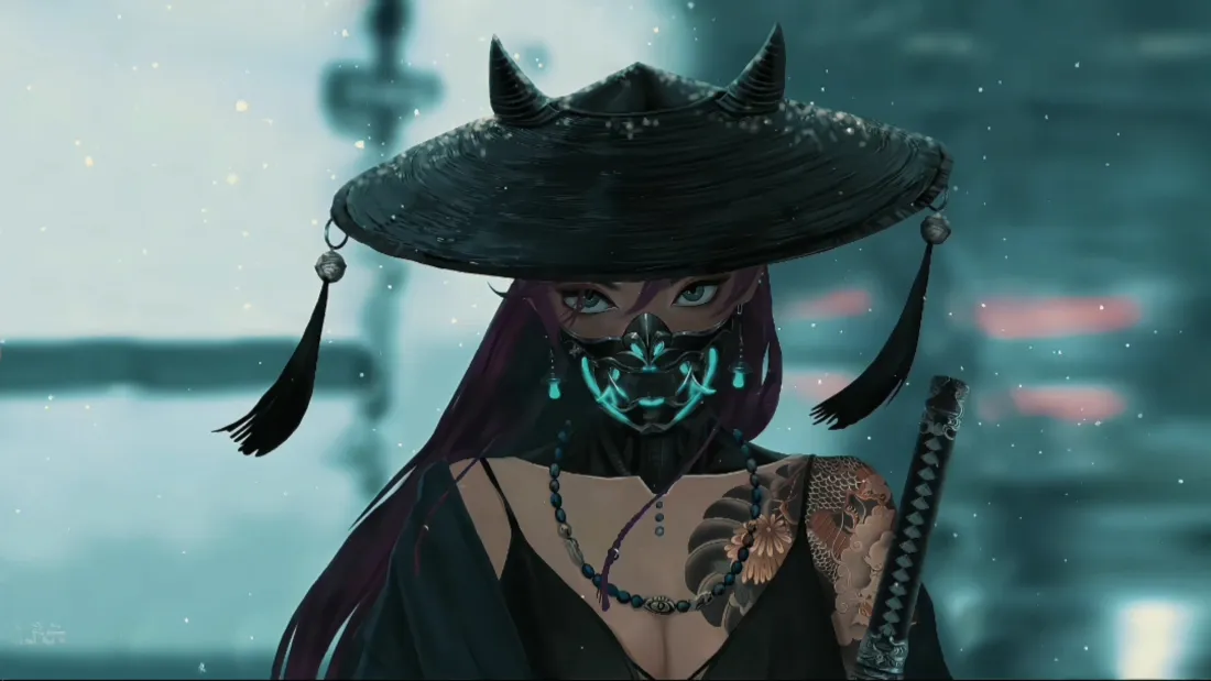 4k赛博女武士壁纸｜赛博朋克背景图片 - 4K高清「哲风壁纸」