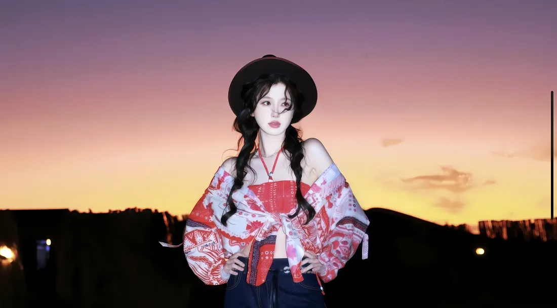 5k虞书欣壁纸｜黄昏落日背景图片 - 甜酷穿搭「哲风壁纸」