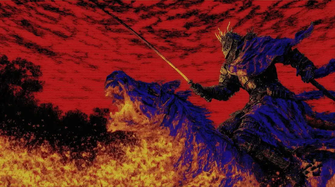 3k碎星将军拉塔恩壁纸｜火焰战场背景图片 - 艾尔登法环「哲风壁纸」