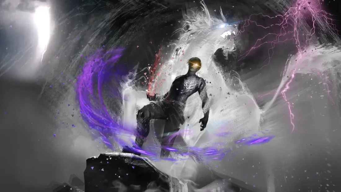 2k激战2壁纸｜紫雷白虎背景图片 - 雷霆战士「哲风壁纸」