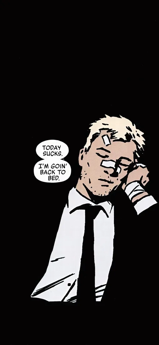 康斯坦丁手机壁纸｜纯黑背景图片 - 痞帅美漫插画「哲风壁纸」