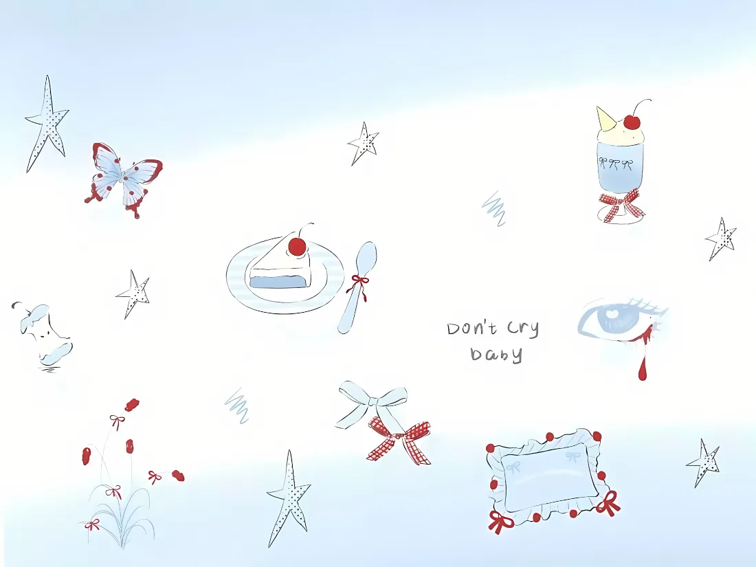 2kins风蛋糕壁纸｜手绘可爱小物背景图片 - 清新治愈「哲风壁纸」