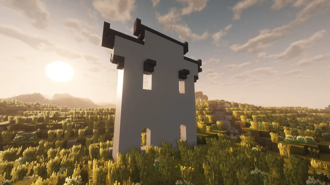 4k我的世界壁纸｜徽派建筑背景图片 - 光影日落森林「哲风壁纸」