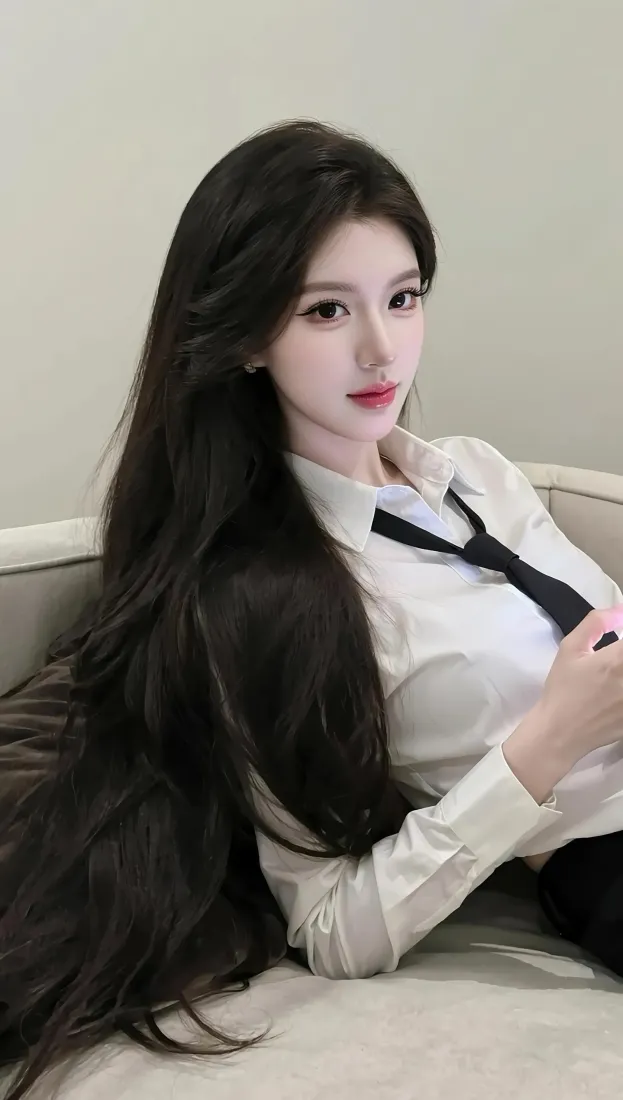 黑长直美女手机壁纸｜居家背景图片 - 气质穿搭「哲风壁纸」