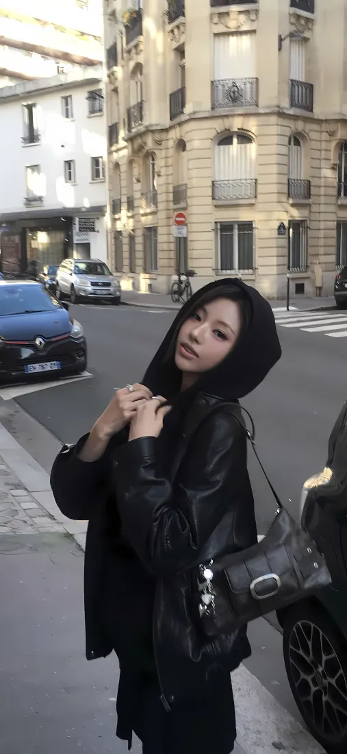 金高恩手机壁纸｜欧式街景背景图片 - 酷飒黑色穿搭「哲风壁纸」