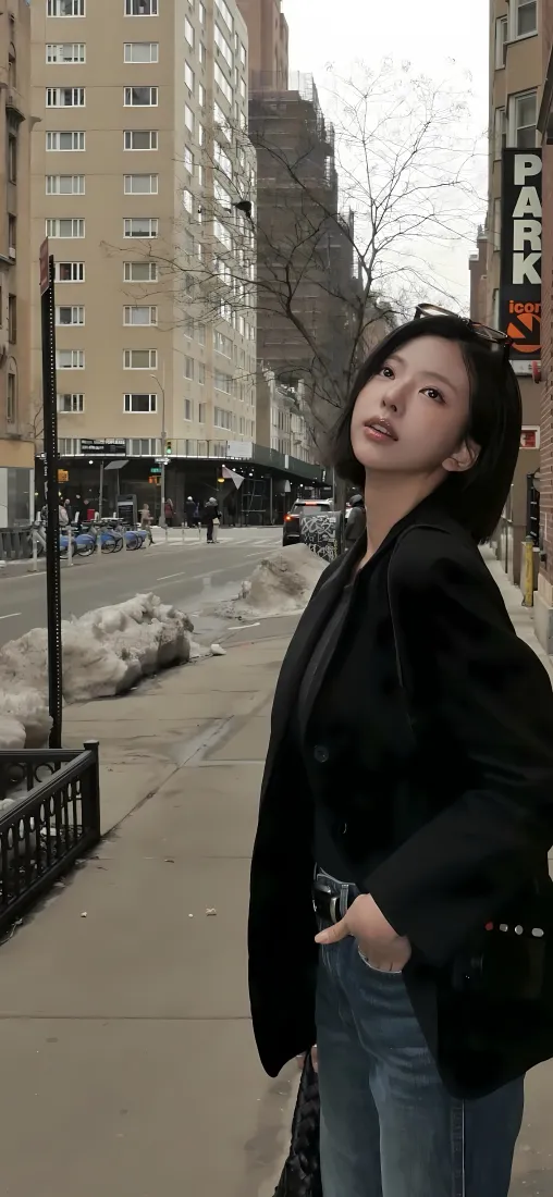 金高恩手机壁纸｜城市街景背景图片 - 韩系气质女星「哲风壁纸」