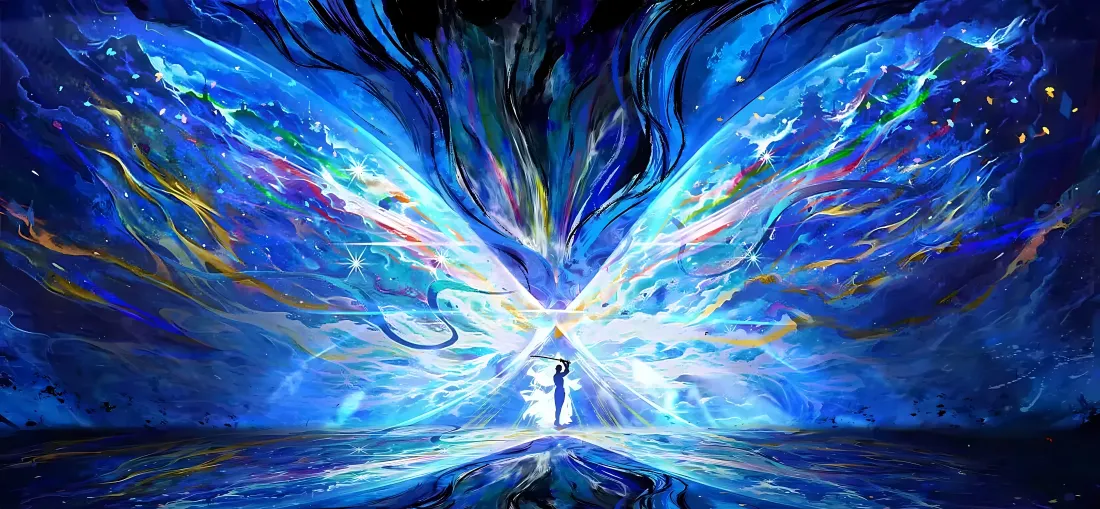 4k沧元图壁纸｜光翼背景图片 - 孟川炫酷战斗名场面「哲风壁纸」