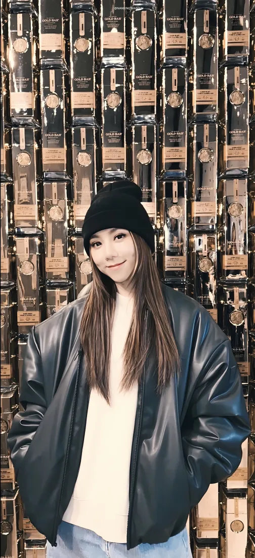 邓紫棋手机壁纸｜酒柜背景图片 - 休闲日常穿搭「哲风壁纸」