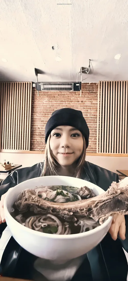 邓紫棋手机壁纸｜餐厅背景图片 - 超大碗面「哲风壁纸」