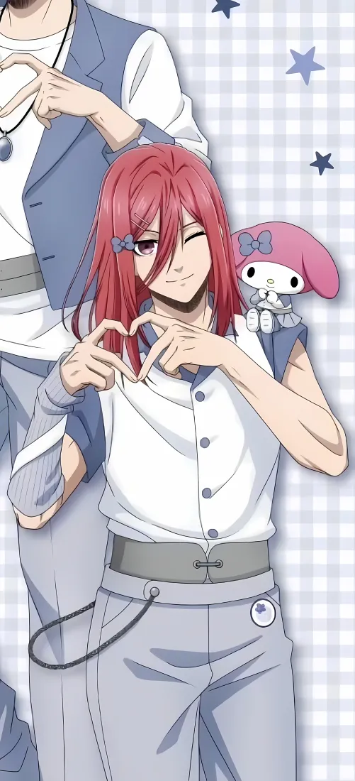 千切豹马手机壁纸｜格纹星星背景图片 - 蓝色监狱联动「哲风壁纸」