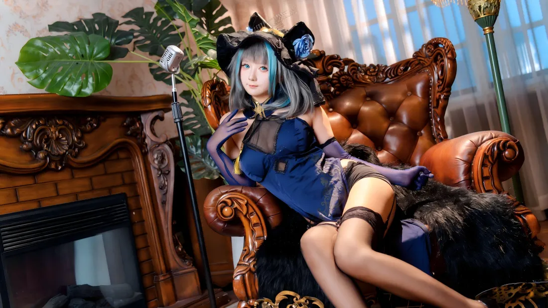 5k丽莎cos壁纸｜复古客厅背景图片 - 御姐黑丝「哲风壁纸」